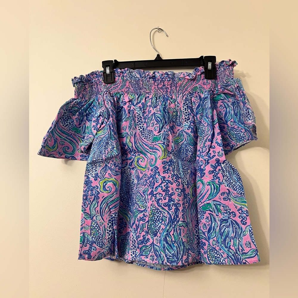 Lilly Pulitzer Leanne Off the Shoulder We Mermaid It - Picture 2 of 5